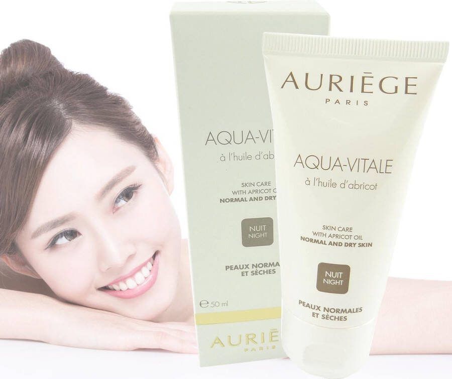 Auriege Paris Aqua Vitale nachtcrème droge normale huid abrikoos 50ml
