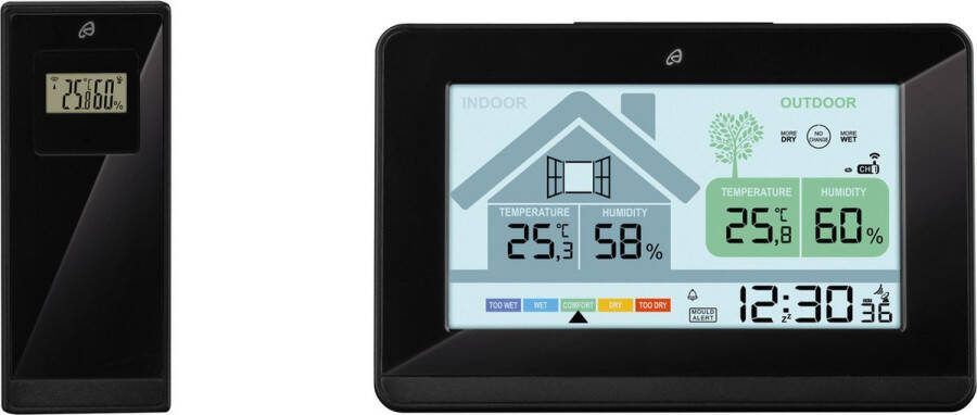 Auriol Weerstation met ventilatieadvies Temperatuur- en vochtigheidsweergave voor binnen en buiten Met schimmelalarm