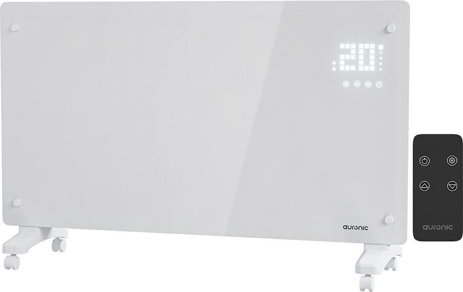 Auronic Elektrische Kachel – Convectorkachel met Thermostaat en Afstandsbediening Paneelverwarming tot 30 m² 2500W Heater Wit