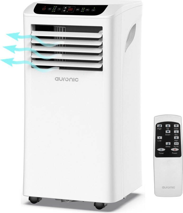 Auronic Mobiele Airco 10.000 BTU 4-in-1 Airconditioning met 2 Raamafdichtingskits Ventilator Ontvochtiger tot 25m² koelen