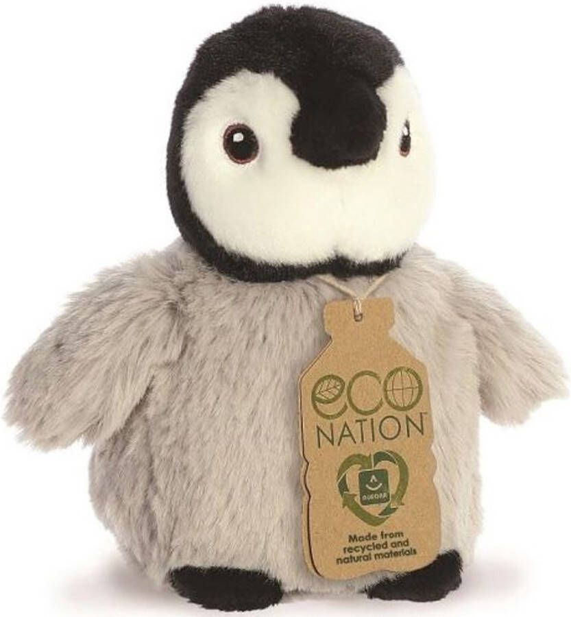 Aurora Eco Nation pluche knuffeldier Pinguin kuiken grijs 13 cm Artic thema speelgoed dieren