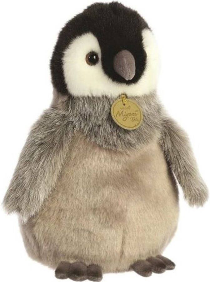 Aurora Miyoni pluche knuffeldier Pinguin kuiken grijs 23 cm Artic thema speelgoed dieren