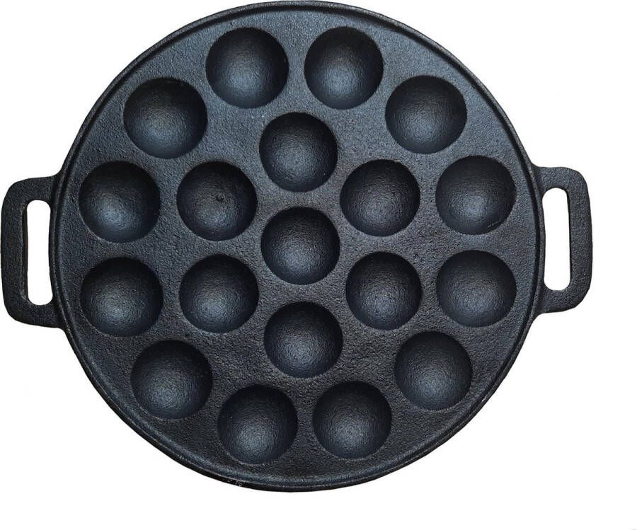 Aurum Bono Poffertjespan Gietijzer Poffertjes Pan Pannen Poffertjespan inductie Poffertjespan gas Elektrisch Zwart 19 poffertjes