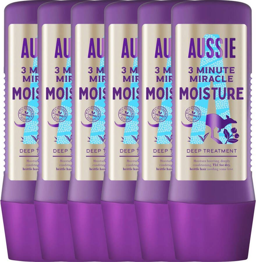 Aussie 3 Minute Miracle Moisture Haarmasker 6 x 225 ml