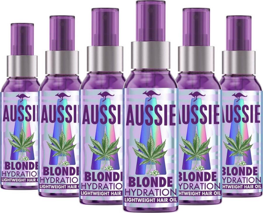 Aussie Blonde Hydratation Lichtgewicht Haarolie Voordeelverpakking 6 x 100 ml