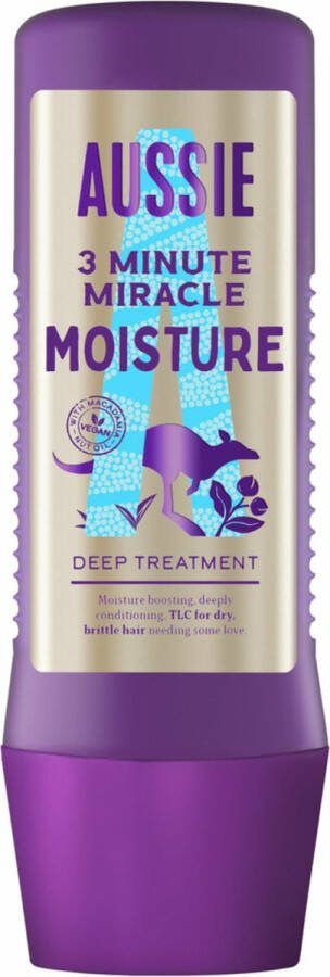 Aussie Haarmasker 3 Minute Miracle Moisture Intensieve Vegan Haarverzorging 225 ml