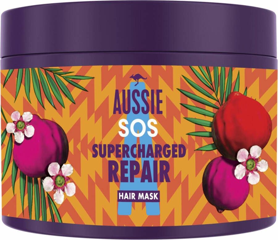 Aussie Haarmasker SOS Supercharged Repair 6 x 450 ml Voordeelverpakking