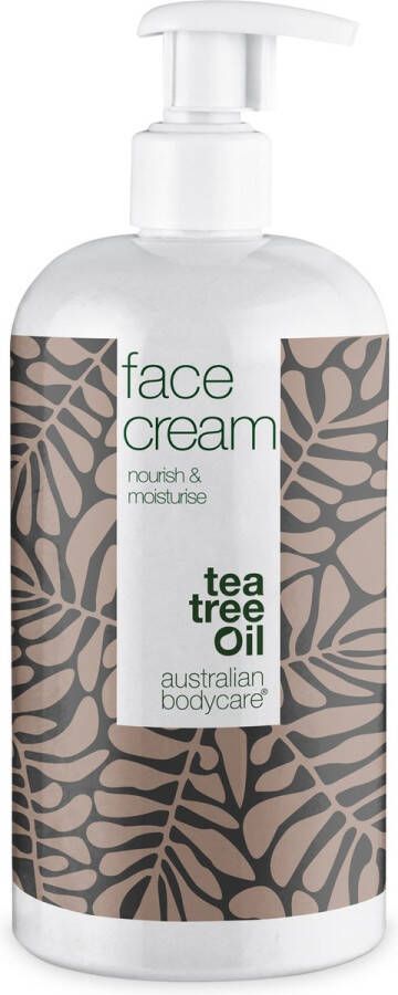 Australian Bodycare Face Cream 500 ml Vochtinbrengende gezichtscrème perfect bij rode vlekjes onzuiverheden puistjes en mee-eters Geschikt voor een vette acne-gevoelige huid Met 100% natuurlijke Tea Tree Olie van hoge kwaliteit