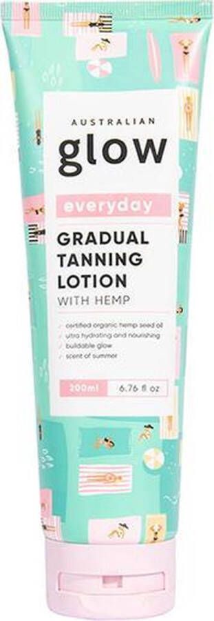 Australian Glow Gradual Tanning Lotion with Hemp Zelfbruiner Lotion voor Dagelijks Gebruik 200ml