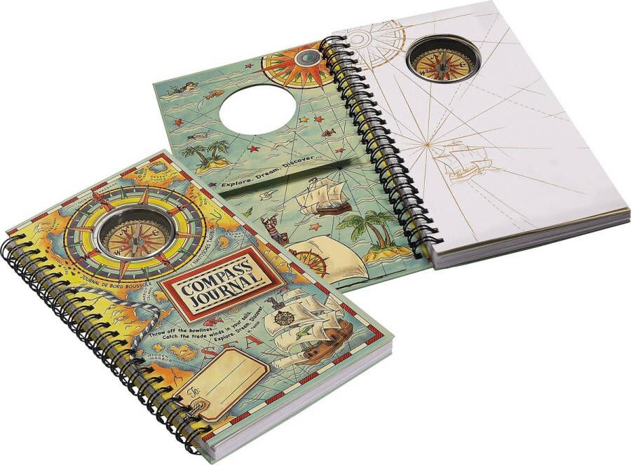Authentic Models Compass Journal Decoratie notitieboek notitieboekje Groen