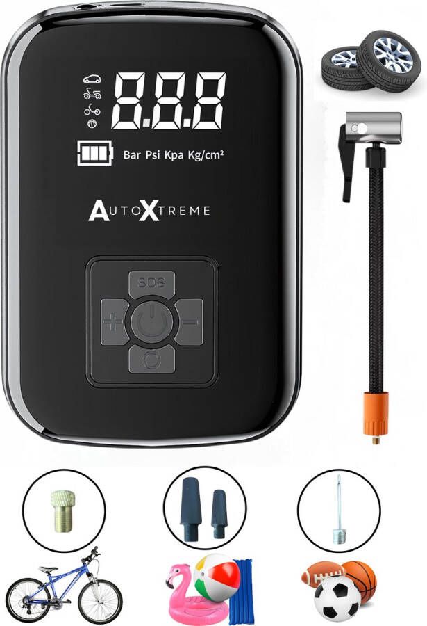 AutoXtreme Air-150 12V Draagbare Compressor Bandenpomp Elektrische fietspomp Luchtcompressor Mini Compressor Drukmeter Ballenpomp