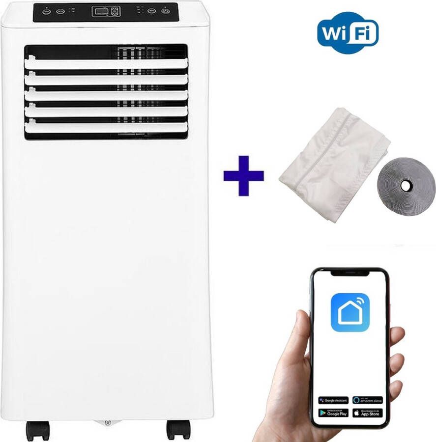 AVA Quality Cooling Krachtige airco mobiele Airco Wifi Airco Luchtkoeler Airconditioning Airco's Luchtreiniger Wifi 9000btu met raamafdichting luchtreiniger Geluidsarme 4 robuuste wielen