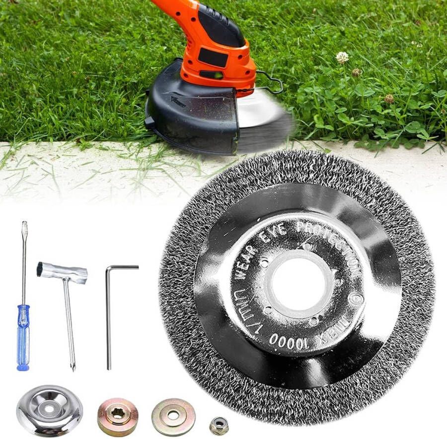 AVCXEC Onkruidborstel voor bosmaaier onkruidborstel voor bosmaaier draadborstel trimmer voegenborstel wildkruid voegenborstel 150 x 25 4 mm voor grastrimmer bosmaaier tegen onkruid