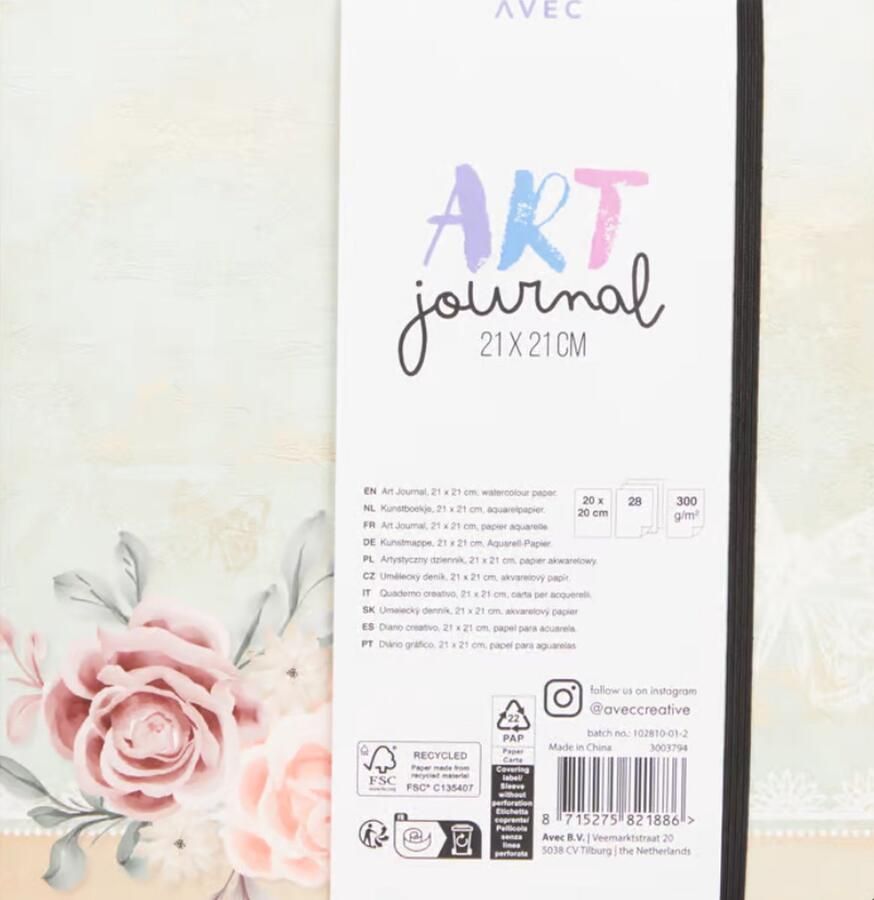 Avec Art Journal Kraft Cover Schetsboek Kunstboek Aquarel papier 30 vellen 21 x 21cm Aquarelpapier Aquarel boek