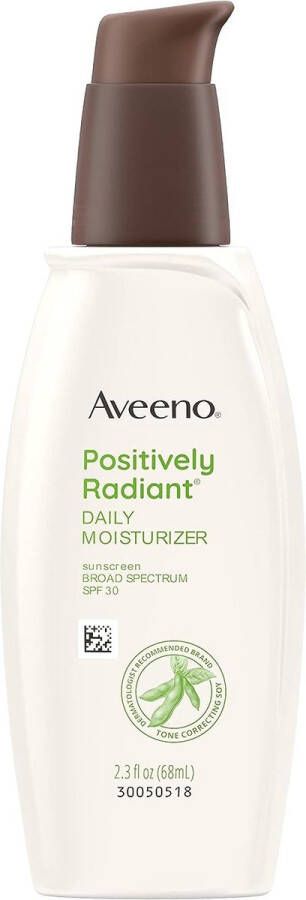 Aveeno Positively Radiant Daily Facial Moisturizer with Broad Spectrum SPF 30 Positief stralende dagelijkse gezichtsbevochtiger met SPF 30 Zonnebrandcrème 68ml
