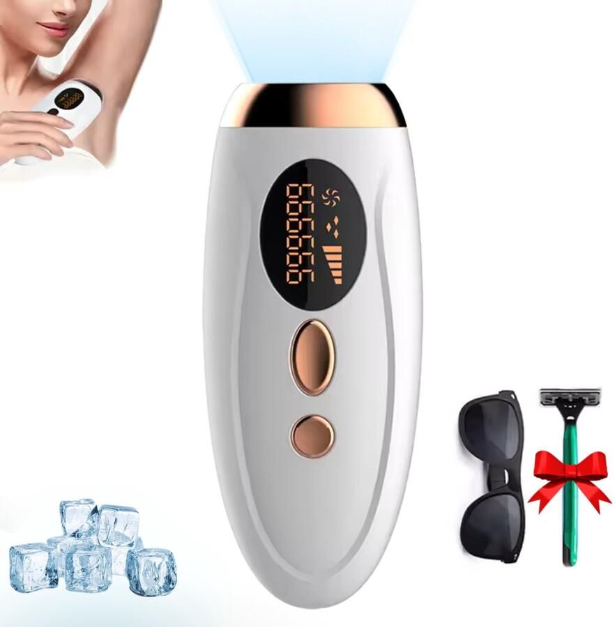 AvenaSmooth IPL Pro Laser Ontharingsapparaat met Ice-Cool Functie Haarverwijderaar Met 5 Laser Standen 990.000 flitsen haar laser Wit