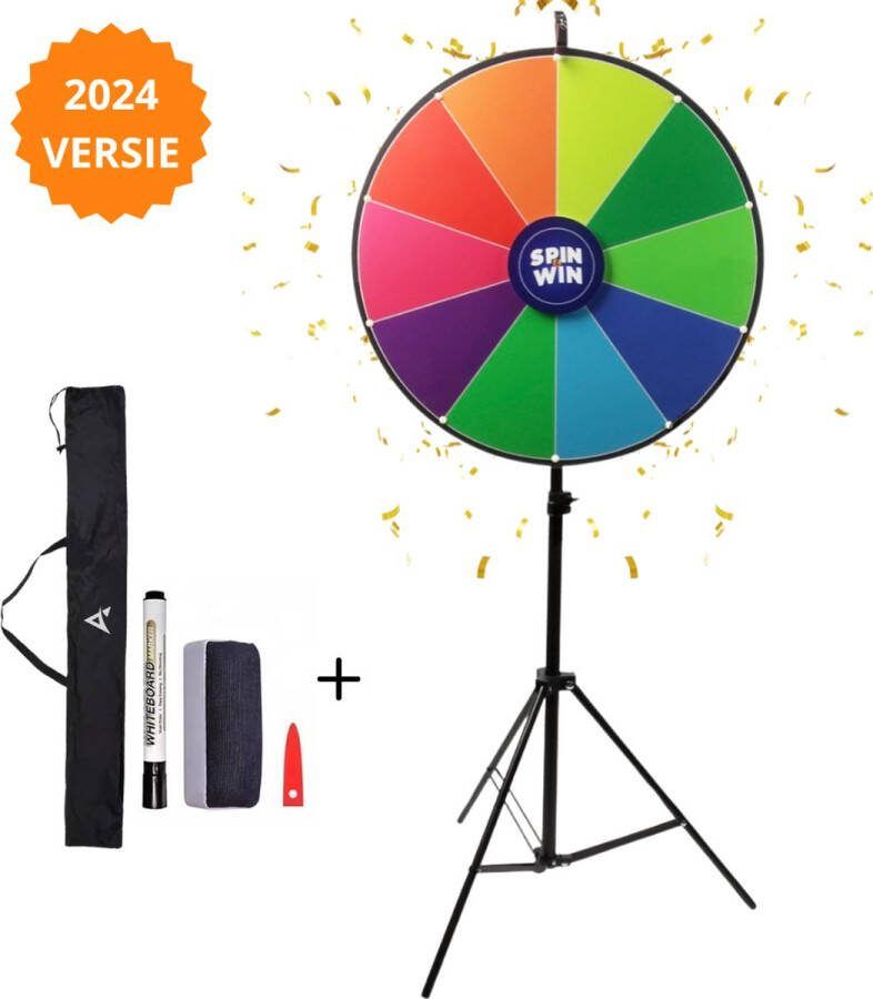 AvenaSmooth Rad van Fortuin Ø80 cm Draairad met Tripod Groot Draaiwiel met 10 Schrijfvakken Gezelschapsspel Partyspel Drankspel Bingo