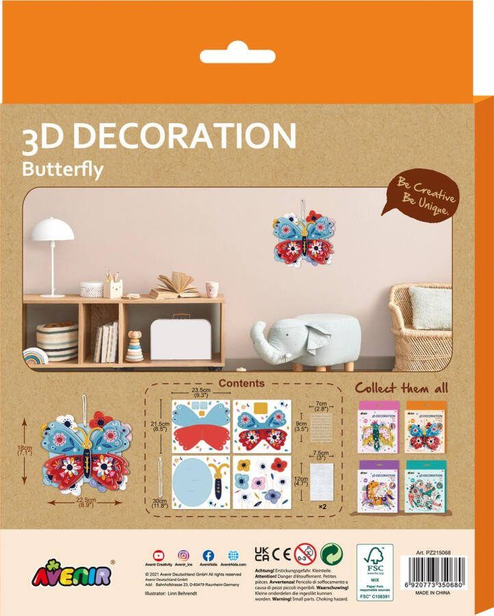 Avenir 3D Decoratie Vlinder