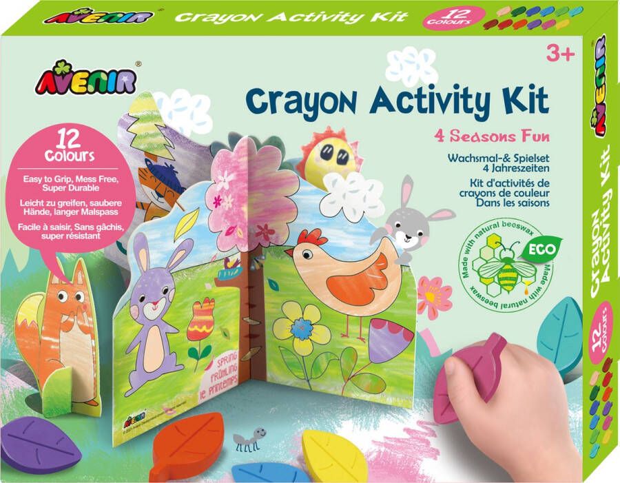 Avenir Crayon Activity Kit: DE 4 SEIZOENEN bevat 12 kleuren in doos 21x3x16cm 3+