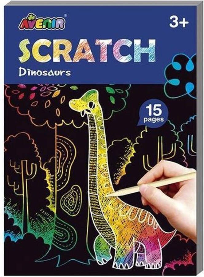 Avenir Scratchboek Dino Junior 10 X 14 Cm Papier 2-delig