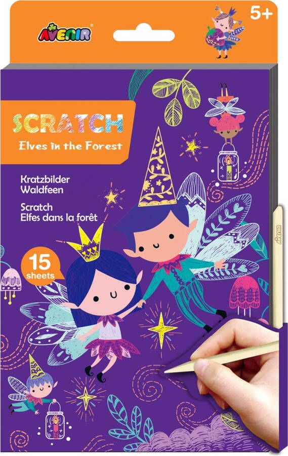 Avenir Scratch: ART BOOK A5 Elfjes in het bos 15 pagina's 5+