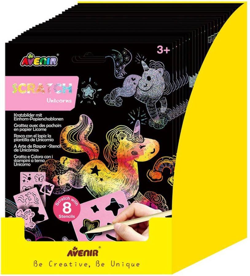 Avenir Scratch Art Kras Met Papieren Sjablonen