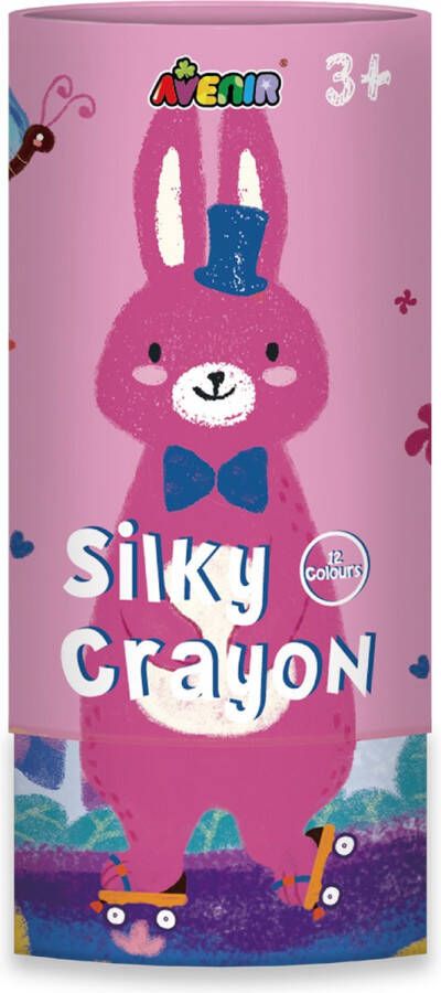 Avenir Silky Crayon: KONIJN 12 kleuren in tube diam.7.5x16cm 3+