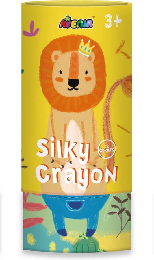 Avenir Silky Crayon: LEEUW 12 kleuren in tube diam.7.5x16cm 3+