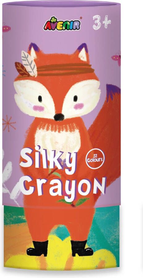 Avenir Silky Crayon: VOS 12 kleuren in tube diam.7.5x16cm 3+