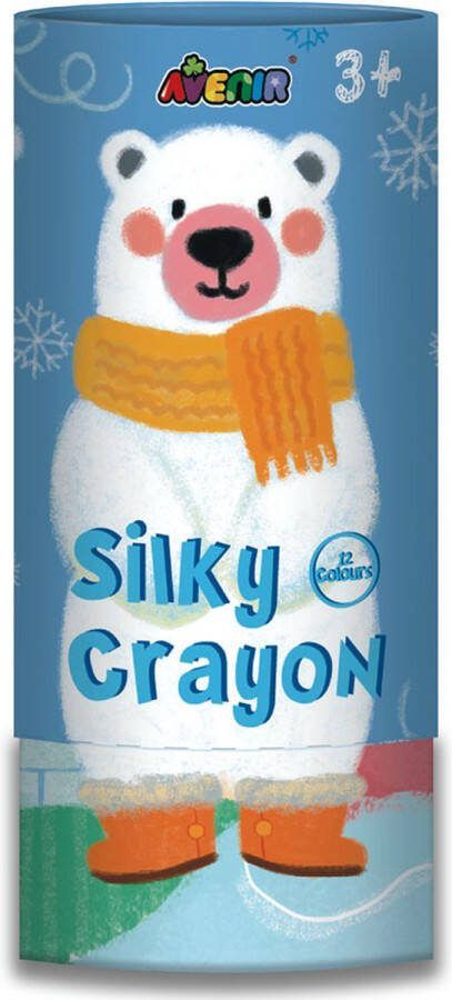 Avenir Silky Crayon: IJSBEER 12 kleuren in tube diam.7.5x16cm 3+