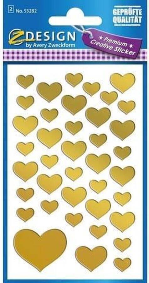 Dobeno Avery stickervel Hart junior 7 6 x 12 cm papier goud 78-delig
