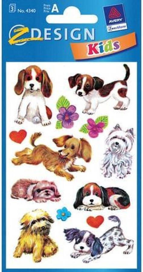 Avery stickers Honden junior 7 6 x 12 cm papier 26 stuks