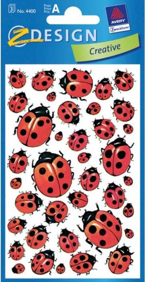 Dobeno Avery stickers Ladybird junior papier rood zwart 114 stuks