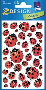 Masskas Avery Stickers Ladybird Junior Papier Rood zwart 114 Stuks