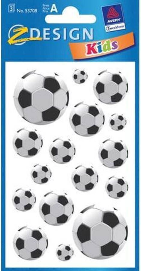 Avery Stickervel Voetbal 7 6 X 12 Cm Papier Zwart wit 48-delig