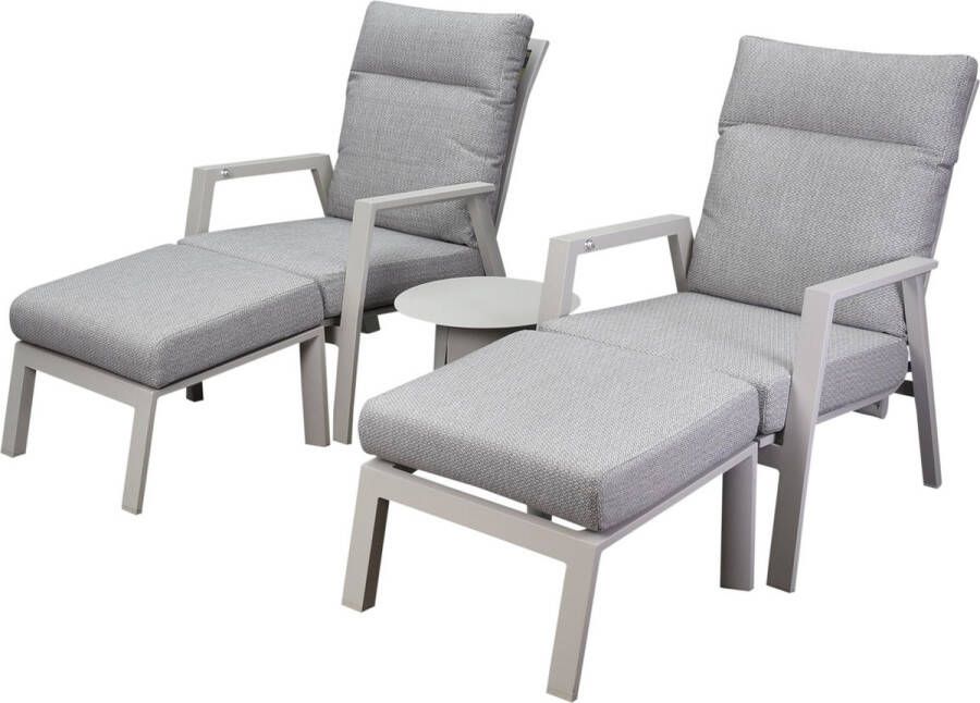 AVH-Collectie Barolo lounge balkonset 5 delig verstelbaar latte zand aluminium