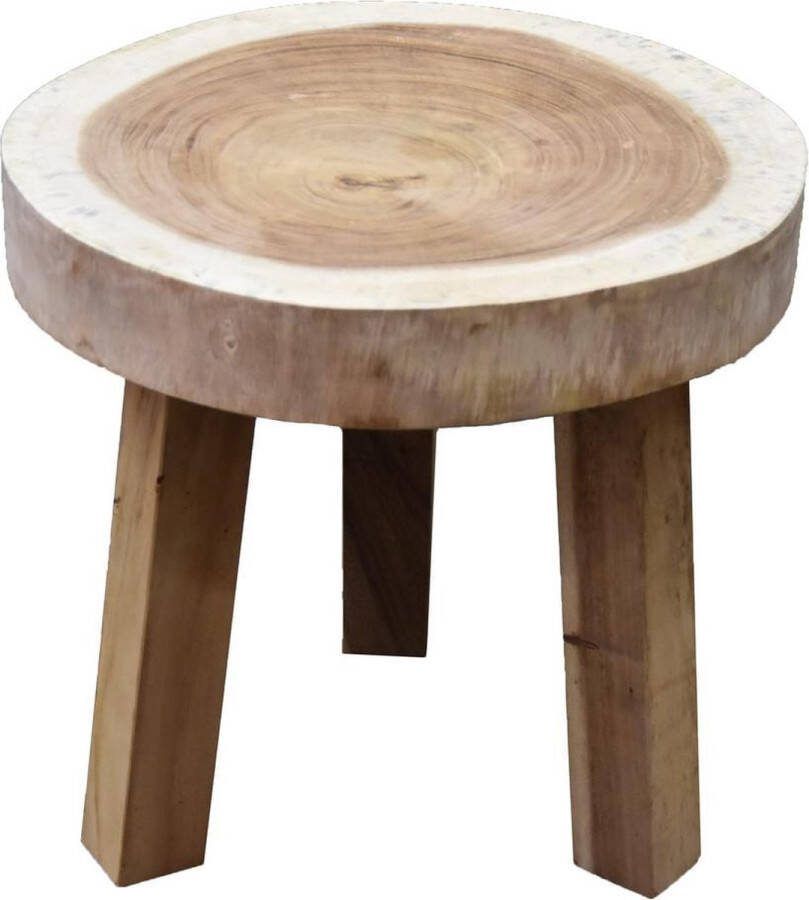 AVH-Collectie Boomstamtafel 50xH47 cm rond 3 poot – bladdikte 8 cm