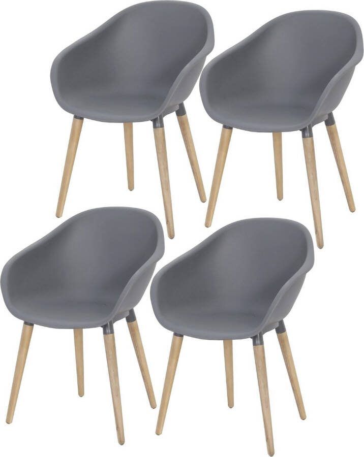 AVH-Collectie Set van 4 Swan dining kuipstoel grijs kunststof