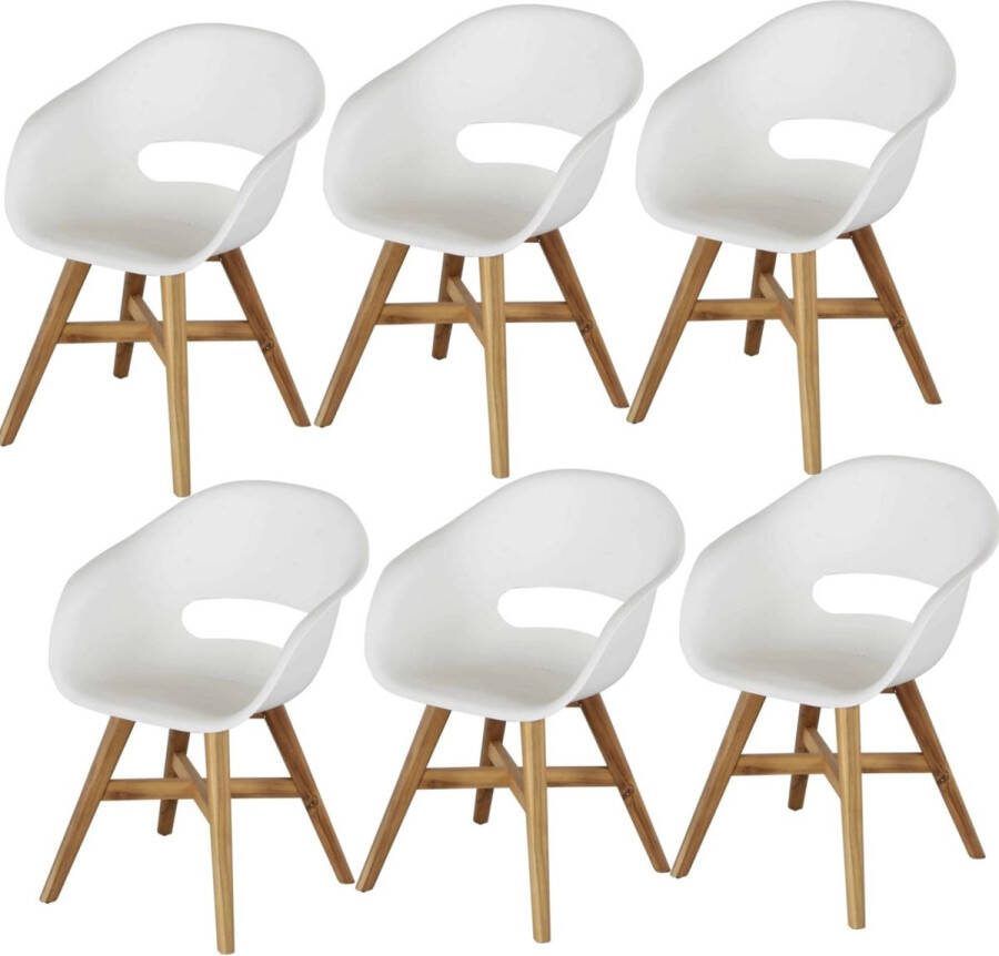 AVH-Collectie set van 6 Karlstad dining kuipstoel kunststof wit