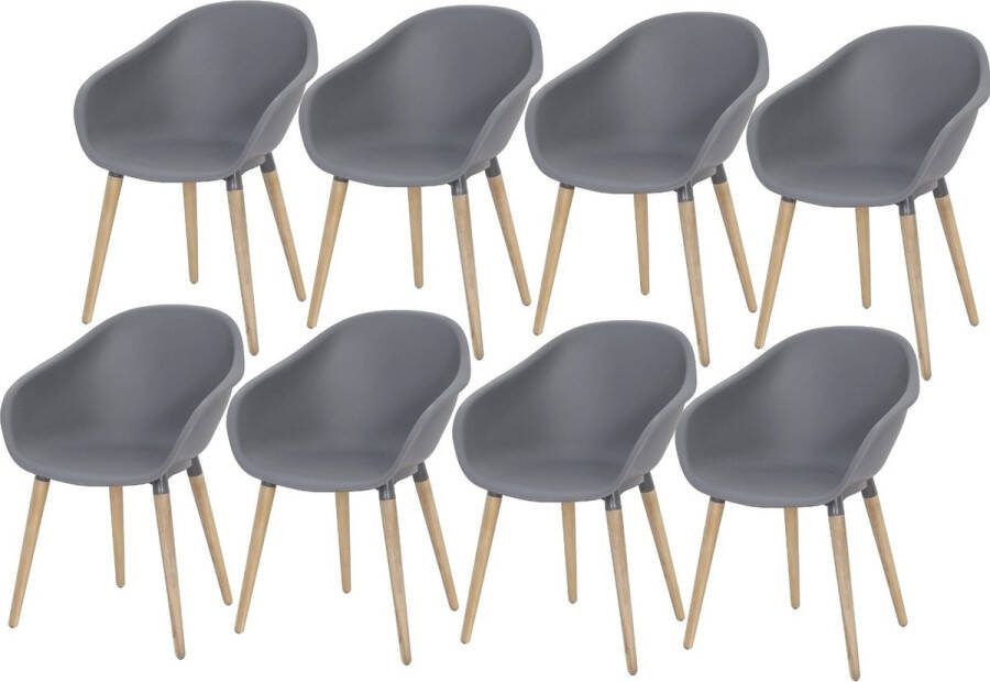AVH-Collectie Set van 8 Swan dining kuipstoel grijs kunststof