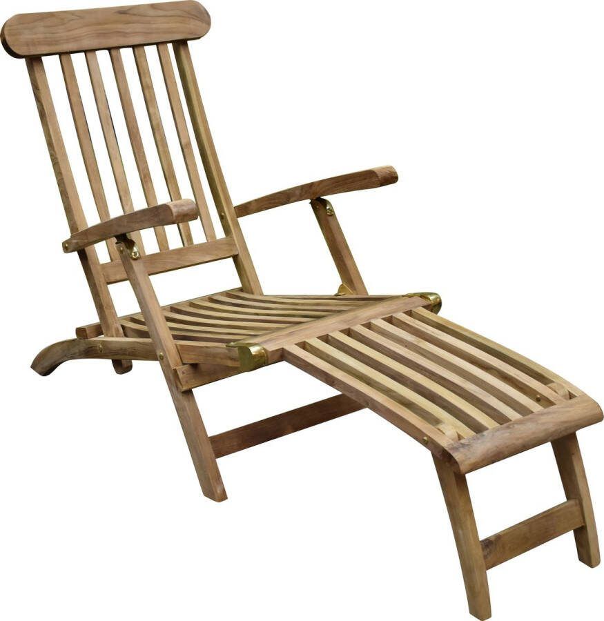 AVH-Collectie Titanic Deckchair Teak Bruin Tuinstoel