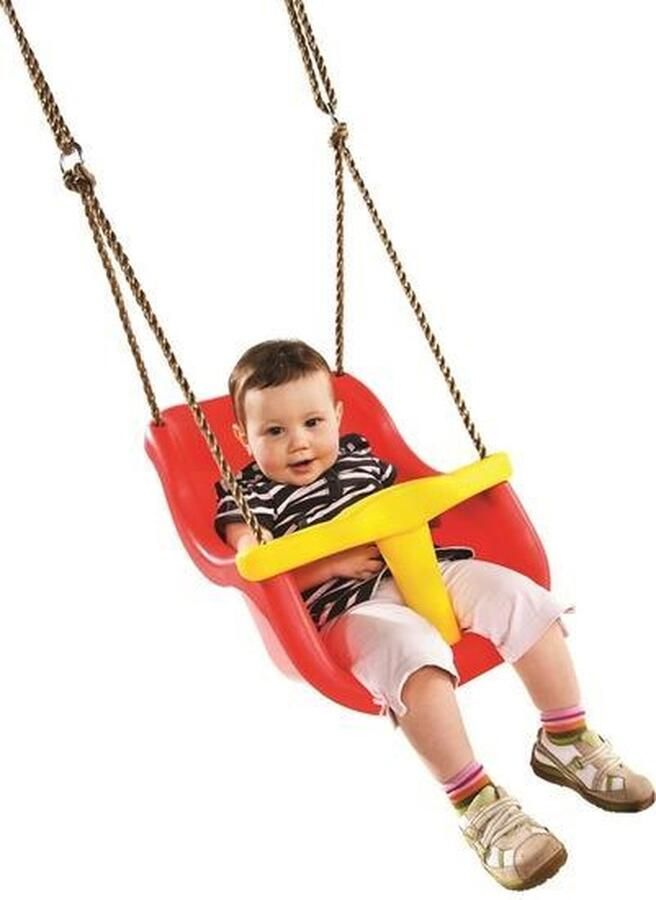 Avnya Babyschommel Luxe Premium Rood-Geel met PP Touwen
