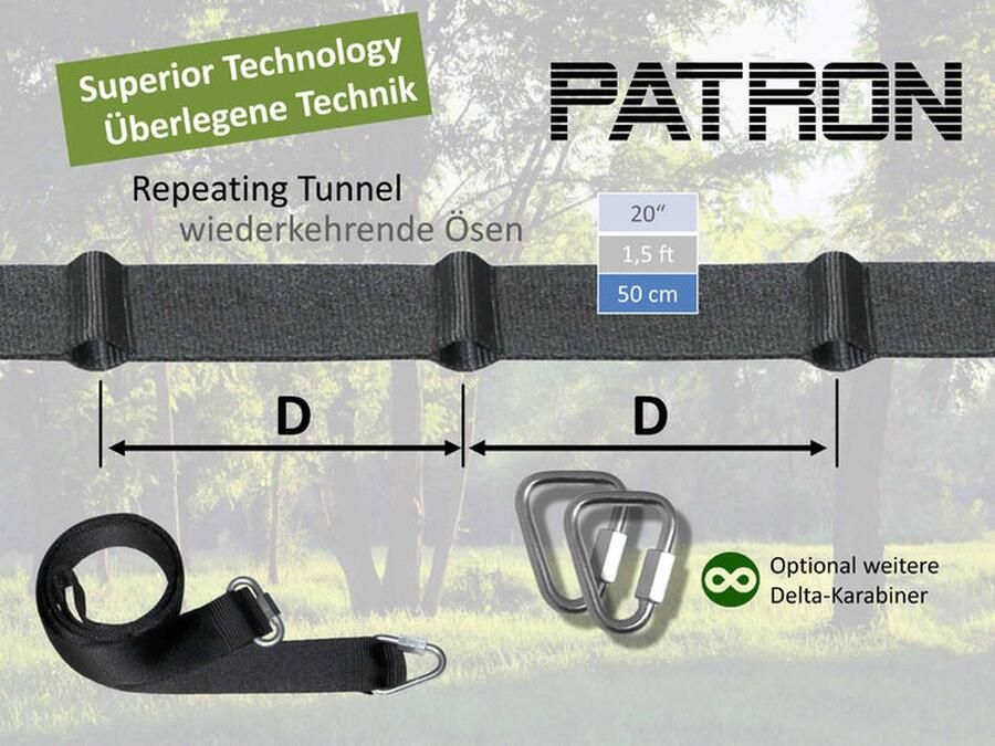 Avnya Patron Schommelband 14 m voor tussen Bomen met Spanband en Ratels