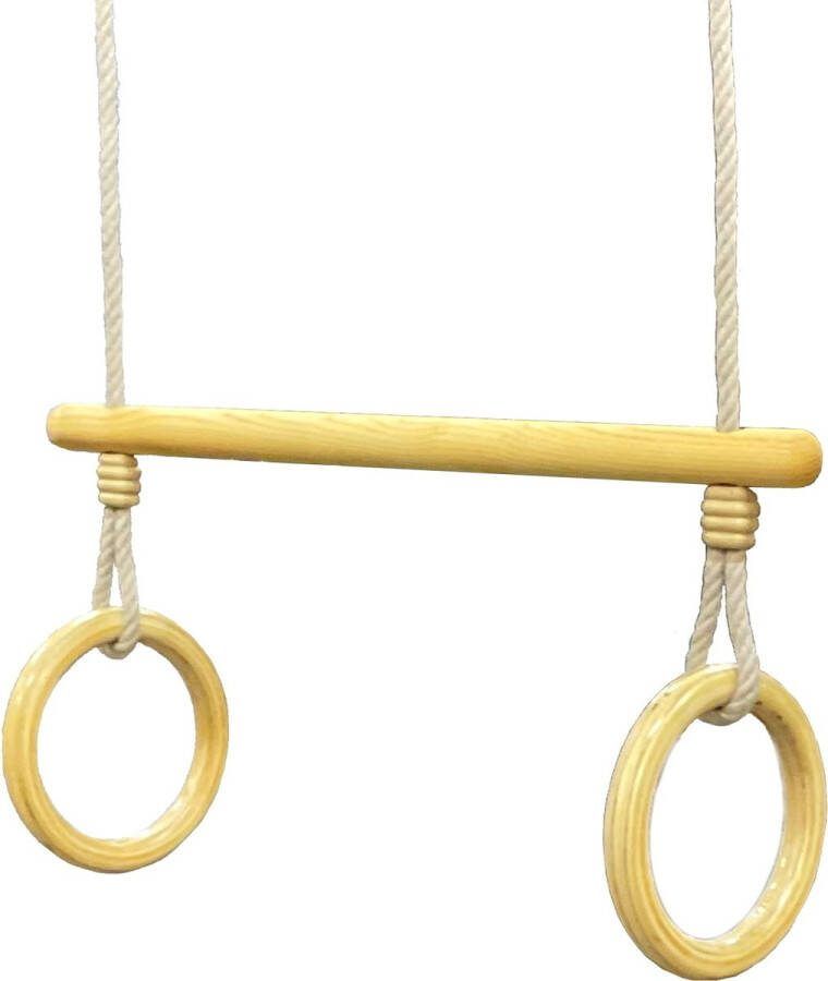 Avnya Houten trapeze lijnzaadolie met houten ringen en PH Touw