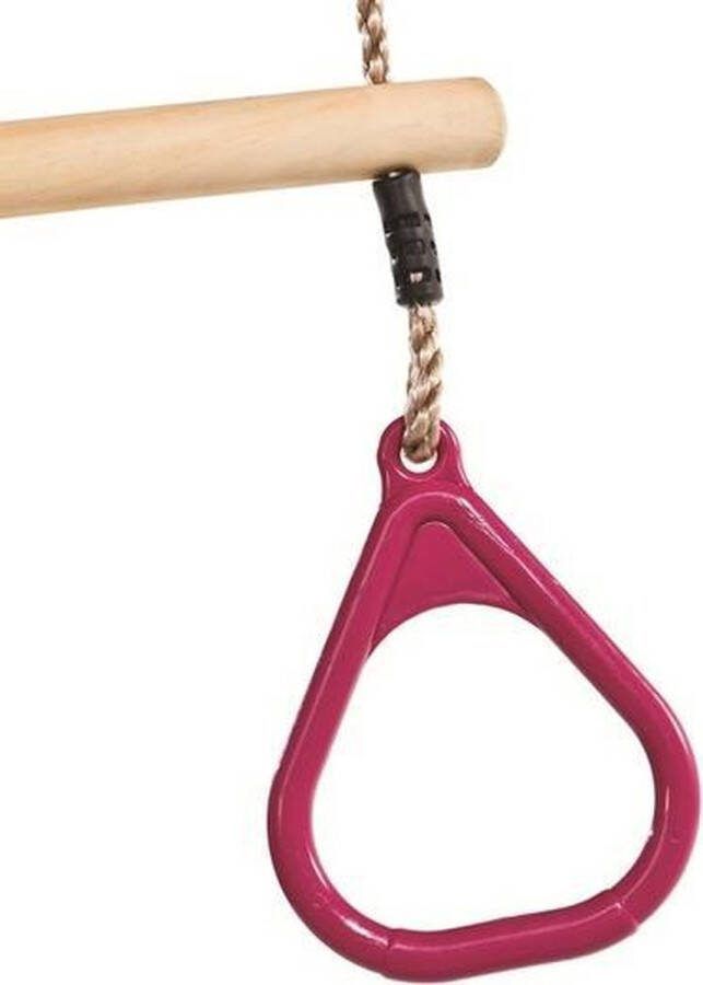 Avnya Houten trapeze met kunststof driehoeksringen Paars en PP Touw
