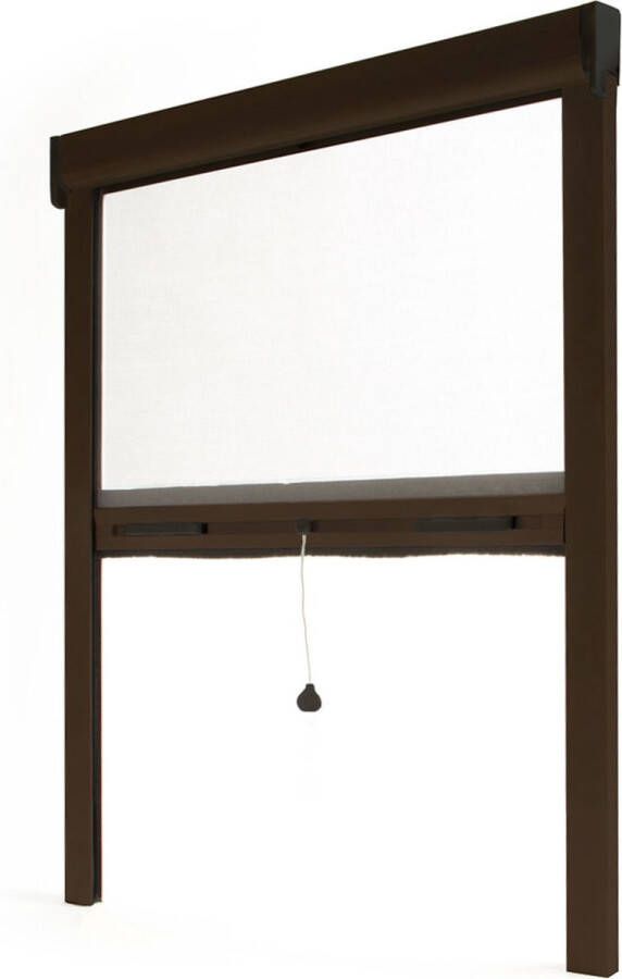 AVOSDIM Rolhor op maat te snijden Alu Bruin 8014 B 150 x H 220 cm Muggengaas Horgaas