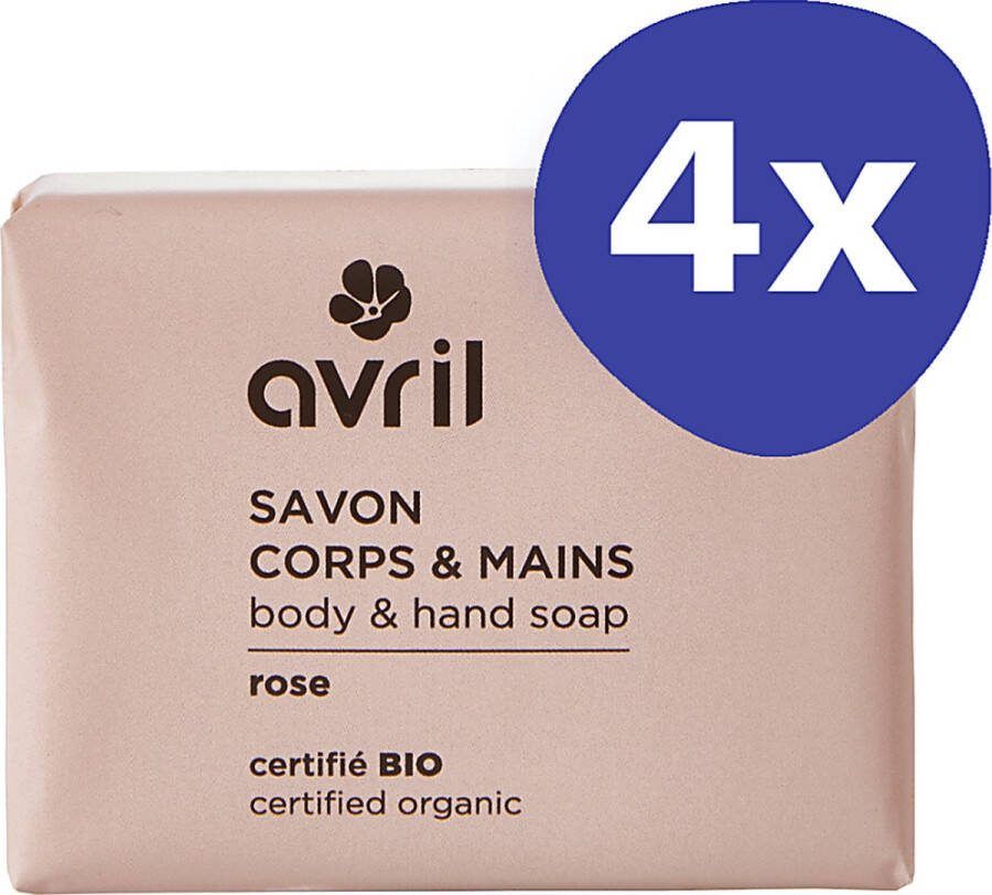 Avril Lichaams- & Handzeep Rosen (4x 100g)