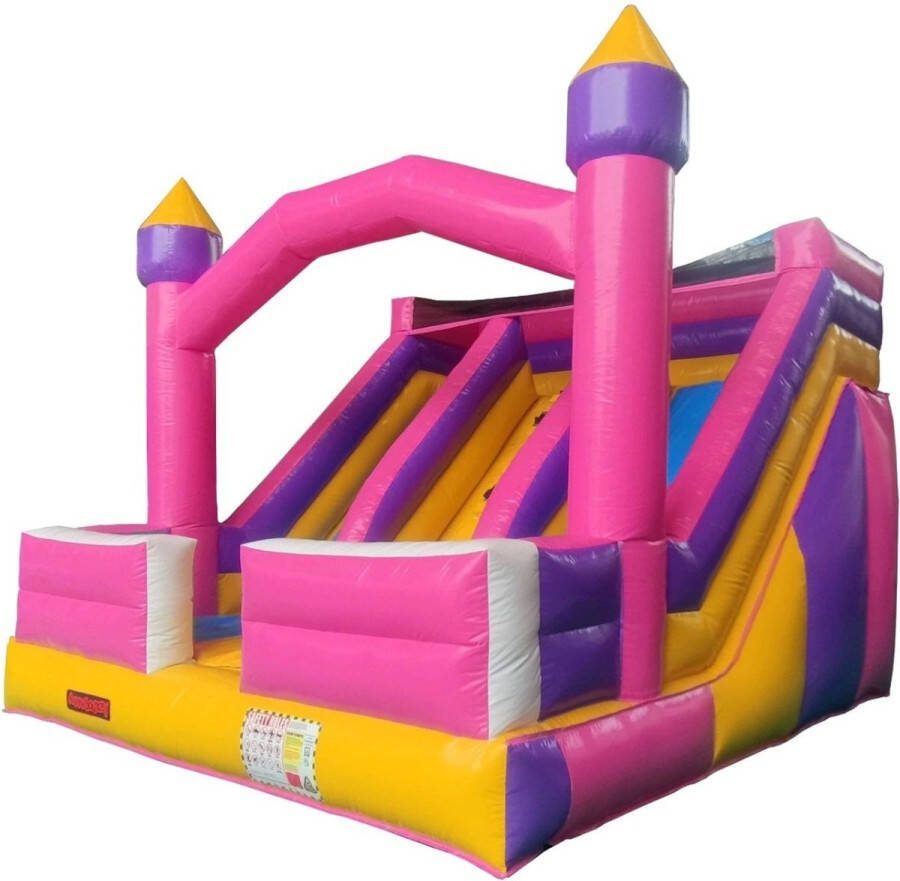 Avyna Double Slide and Fun (Girls) Professioneel springkussen PVC geschikt voor 4 personen 450 x 450 x 400 cm