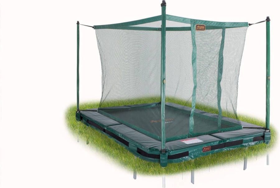 Avyna InGround trampoline PRO-LINE 215x155 (203) Groen + Veiligheidsnet Rechthoek