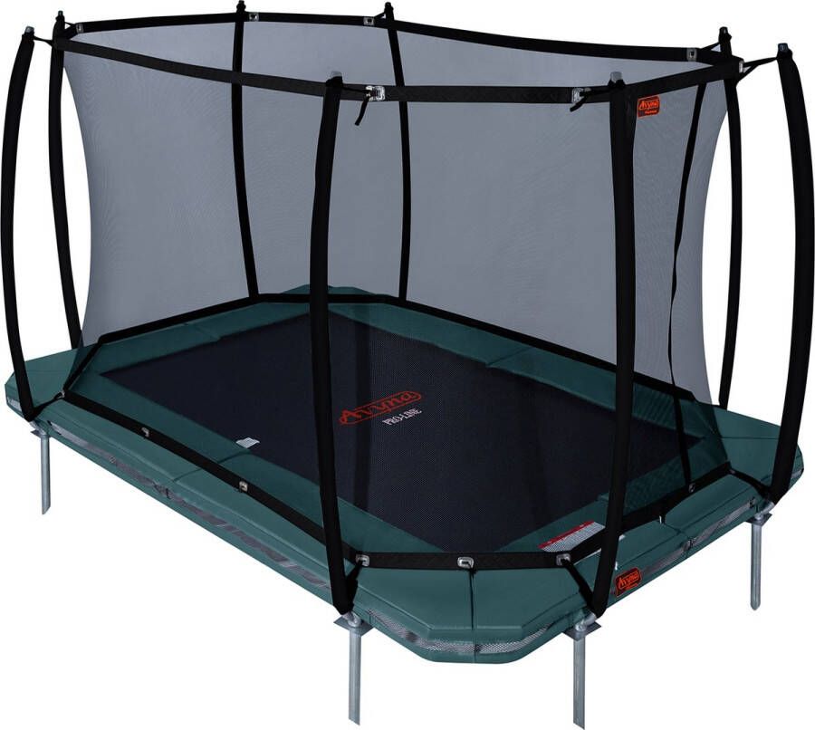 Avyna Pro-Line InGround trampoline 223 – 305x225 cm + Royal Class veiligheidsnet Groen